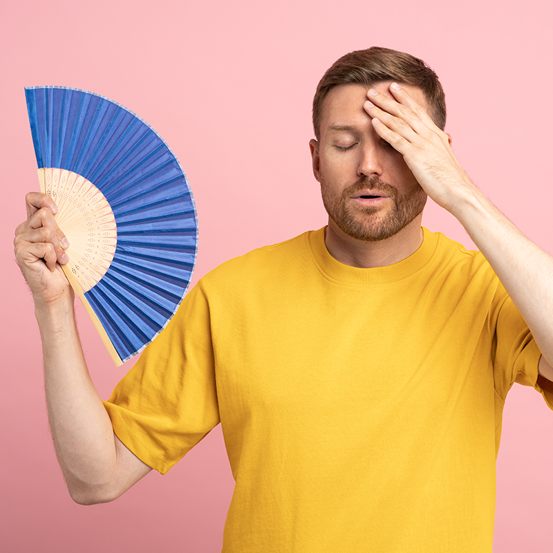 What causes hot flashes in men? 